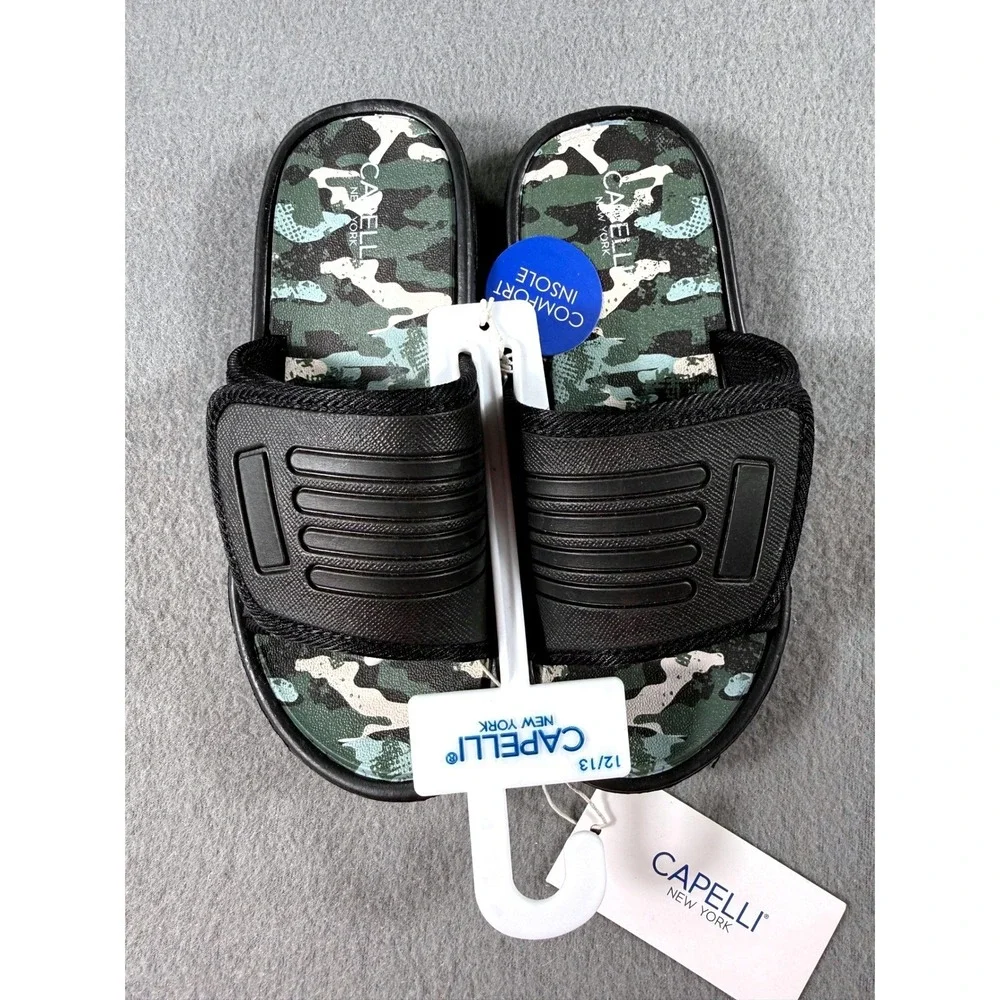 Capelli New York Kids Camo Slide Sandals Size 12/13 NWT Comfort Insole‎ Casual